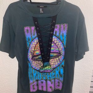 Short sleeve low v-neck